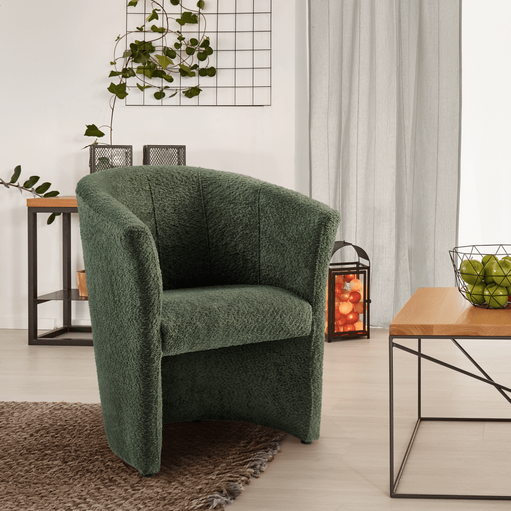 Fotoliu de club, material textil verde Coral, CUBA — imaginea 14