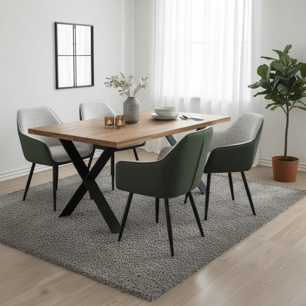 Fotoliu de design, verde/melir gri deschis/negru, KATRIEL — imaginea 7