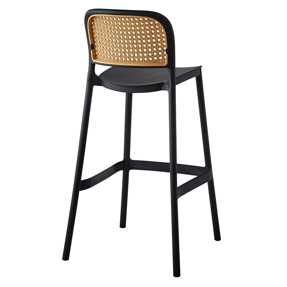 Scaun de bar, stivuibil, negru/bej, RAVID NEW TYP 3 — imaginea 6