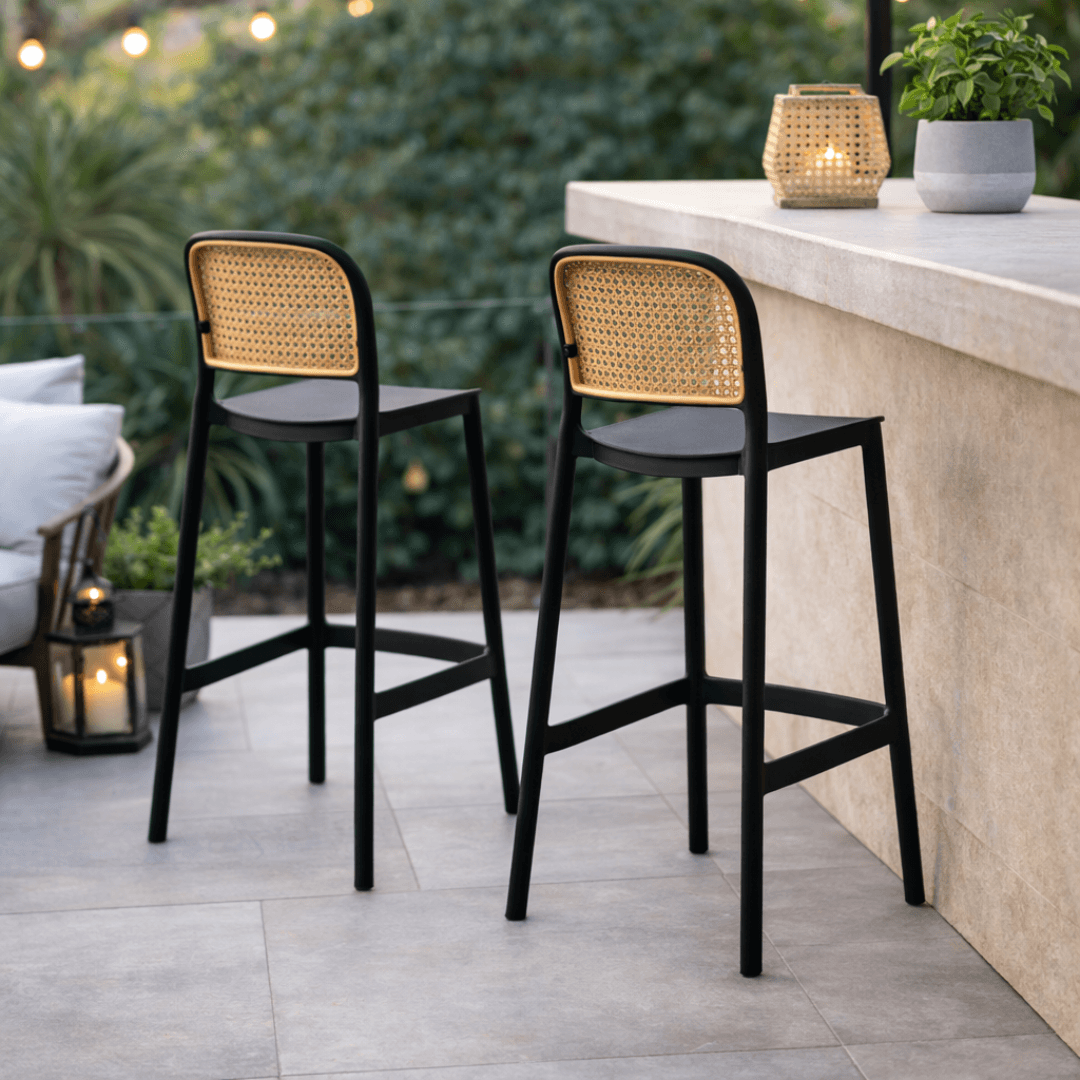 Scaun de bar, stivuibil, negru/bej, RAVID NEW TYP 3 — imaginea 7