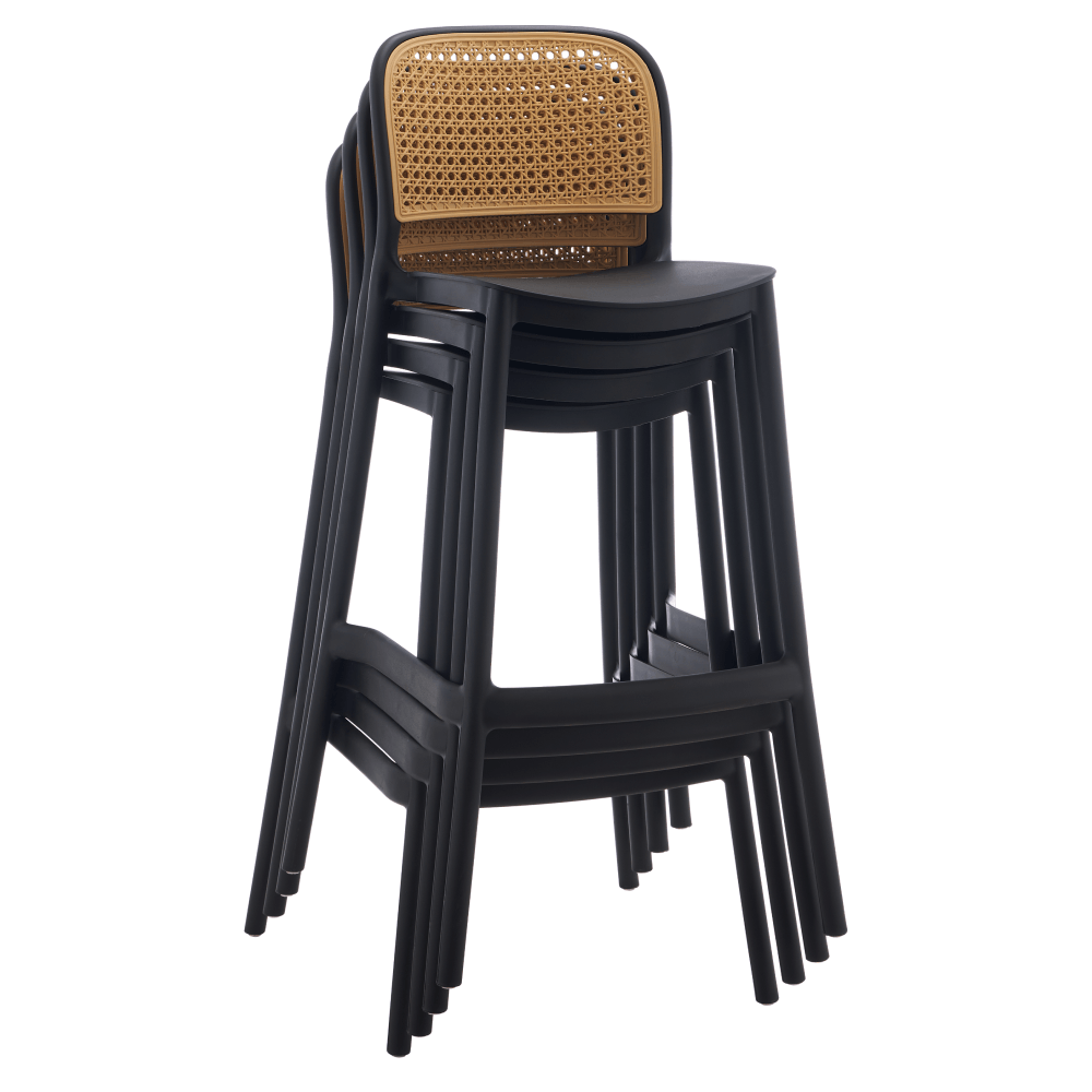 Scaun de bar, stivuibil, negru/bej, RAVID NEW TYP 3 — imaginea 8