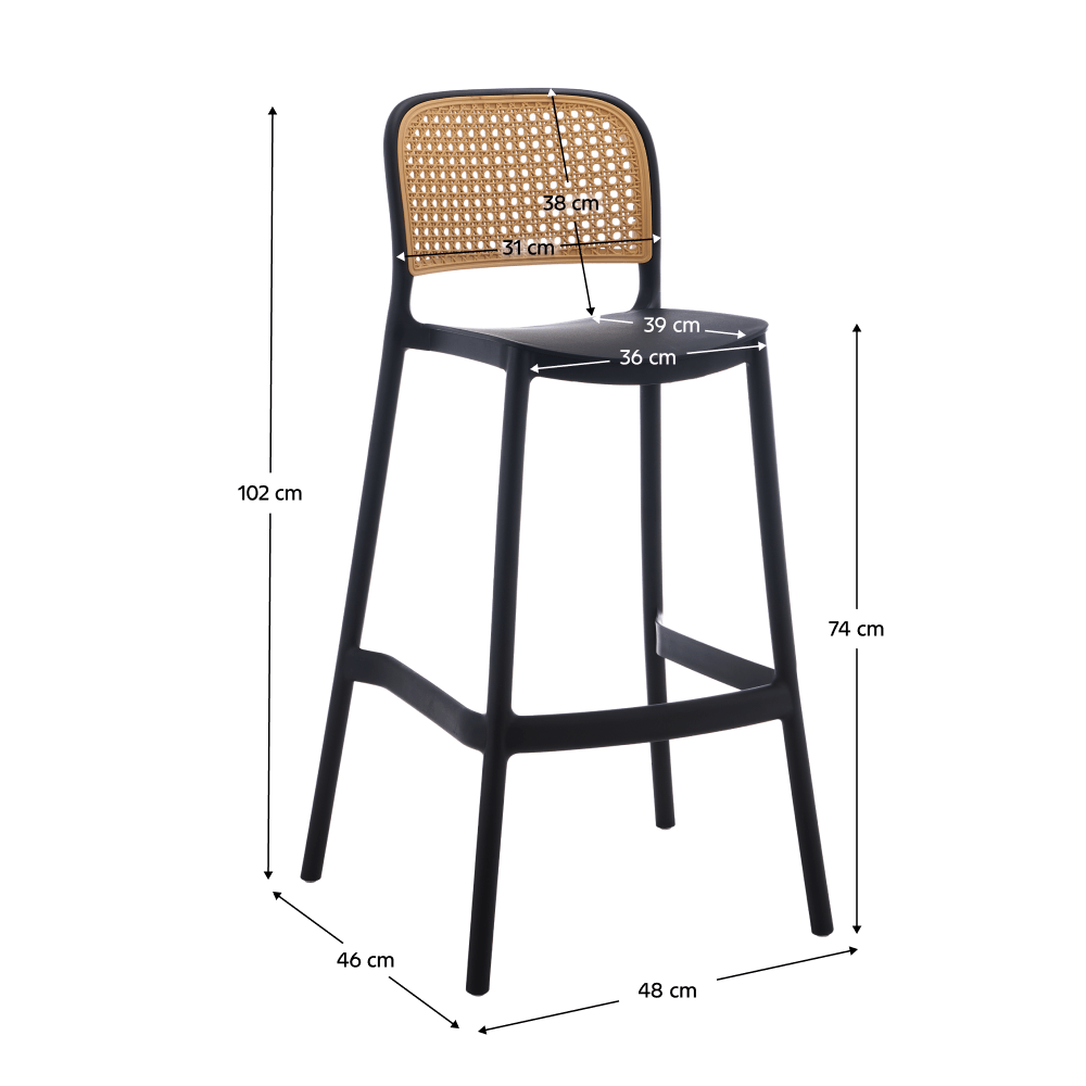 Scaun de bar, stivuibil, negru/bej, RAVID NEW TYP 3 — imaginea 9
