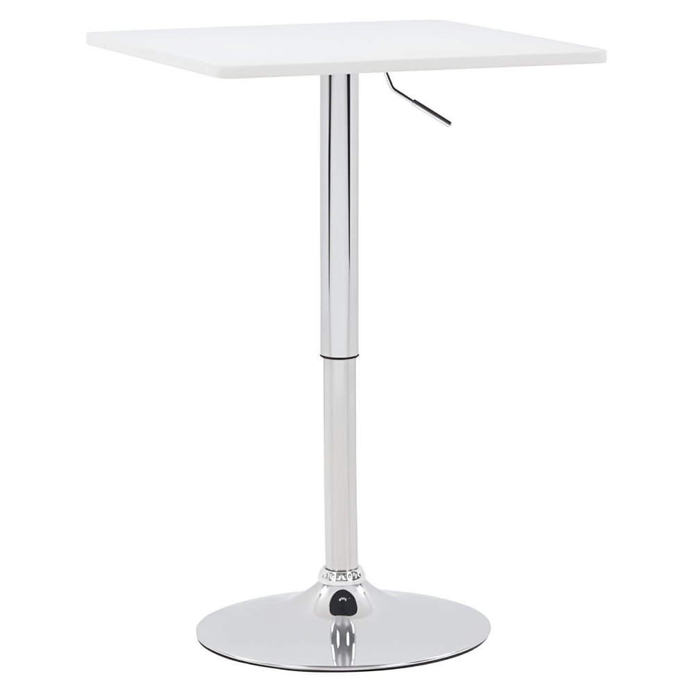 Masa de bar cu inaltime reglabila, alb, 57x57x84,5-104 cm, FLORIAN 3 NEW — imaginea 3