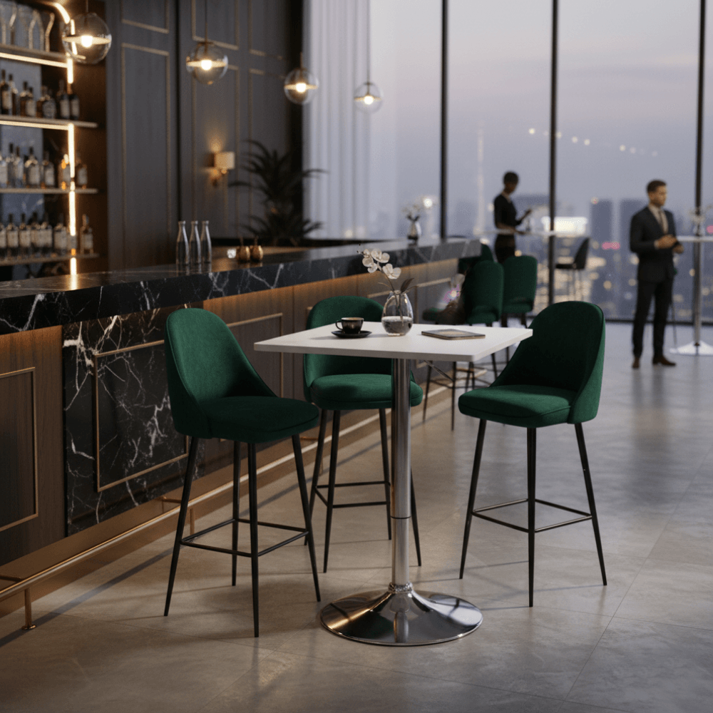 Masa de bar cu inaltime reglabila, alb, 57x57x84,5-104 cm, FLORIAN 3 NEW — imaginea 7