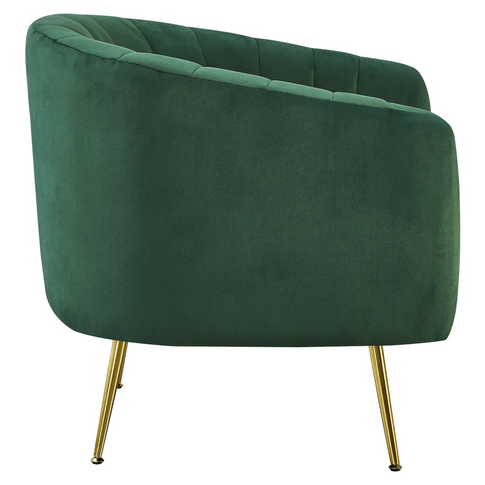 Fotoliu de design, tesatura Velvet verde inchis/gold crom-auriu, BAGY — imaginea 5