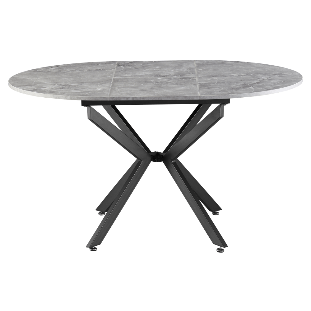 Masa dining extensibila, beton/neagra, 120x120-160x75 cm, ABERO TIP 2 — imaginea 3