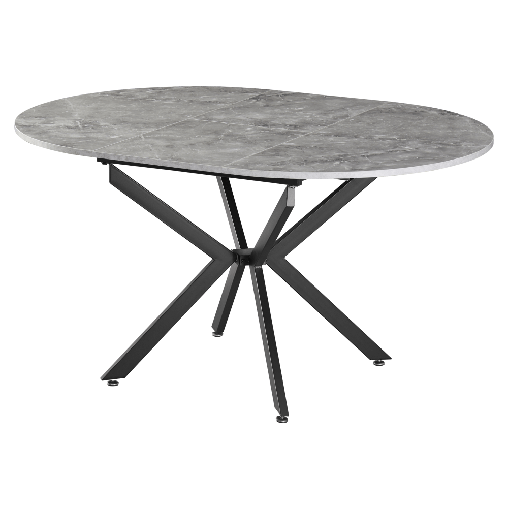 Masa dining extensibila, beton/neagra, 120x120-160x75 cm, ABERO TIP 2 — imaginea 4