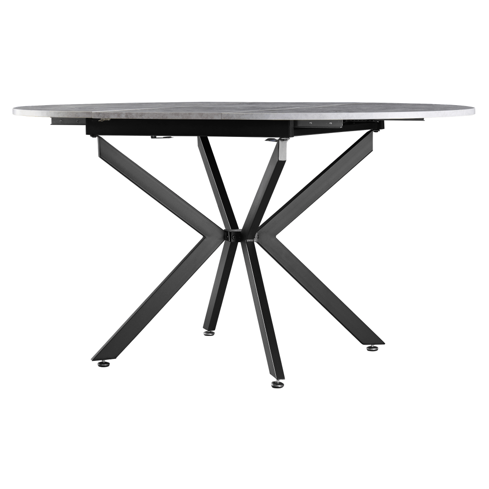 Masa dining extensibila, beton/neagra, 120x120-160x75 cm, ABERO TIP 2 — imaginea 5