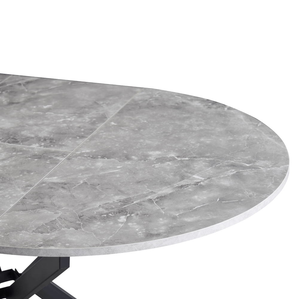 Masa dining extensibila, beton/neagra, 120x120-160x75 cm, ABERO TIP 2 — imaginea 6