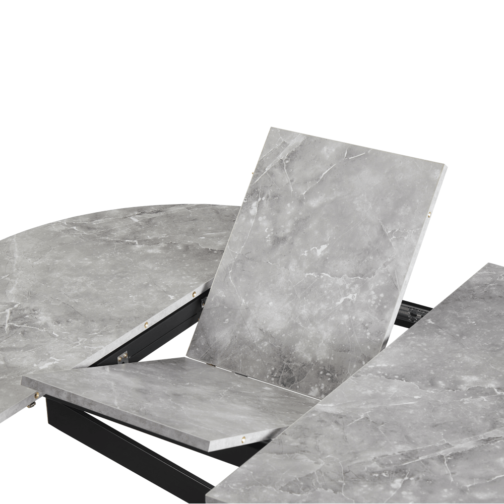 Masa dining extensibila, beton/neagra, 120x120-160x75 cm, ABERO TIP 2 — imaginea 7