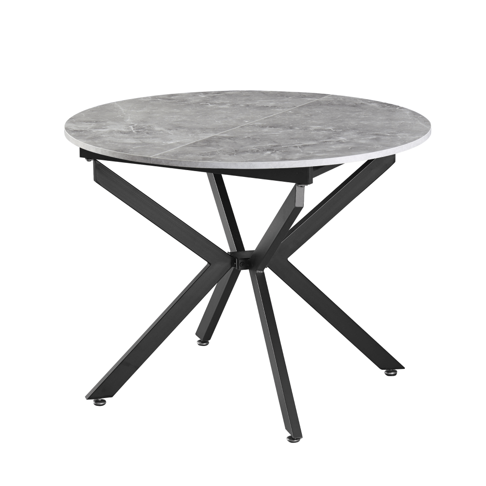 Masa dining extensibila, beton/neagra, 120x120-160x75 cm, ABERO TIP 2 — imaginea 11