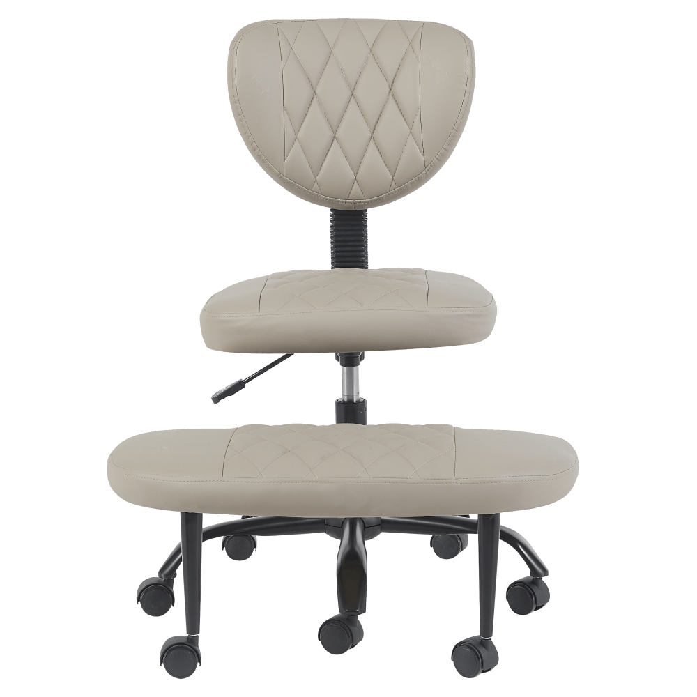 Scaun de ingenuncheat ergonomic, gri-maro Taupe piele ecologica/negru, SAMER — imaginea 5