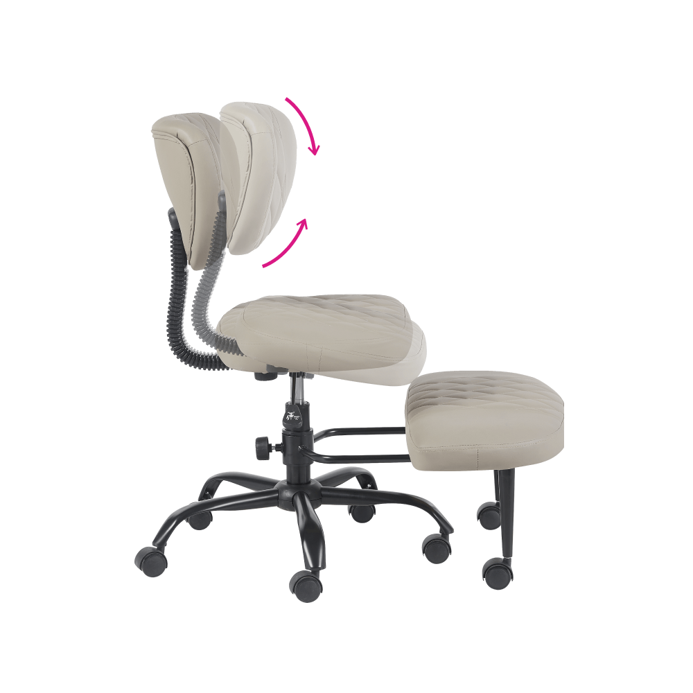 Scaun de ingenuncheat ergonomic, gri-maro Taupe piele ecologica/negru, SAMER — imaginea 11