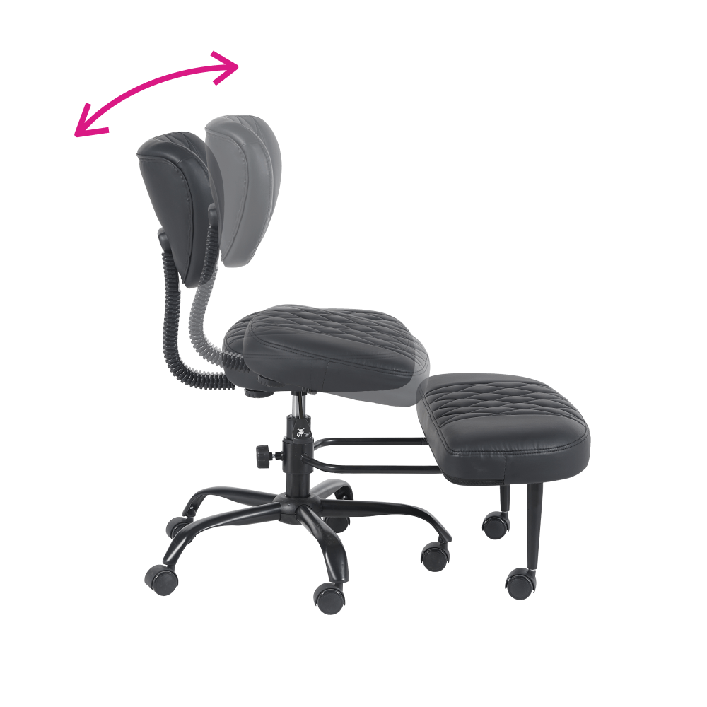 Scaun de ingenuncheat ergonomic, piele ecologica negru/negru, SAMER — imaginea 12