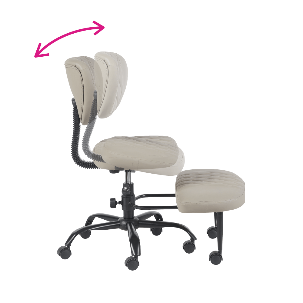 Scaun de ingenuncheat ergonomic, gri-maro Taupe piele ecologica/negru, SAMER — imaginea 12