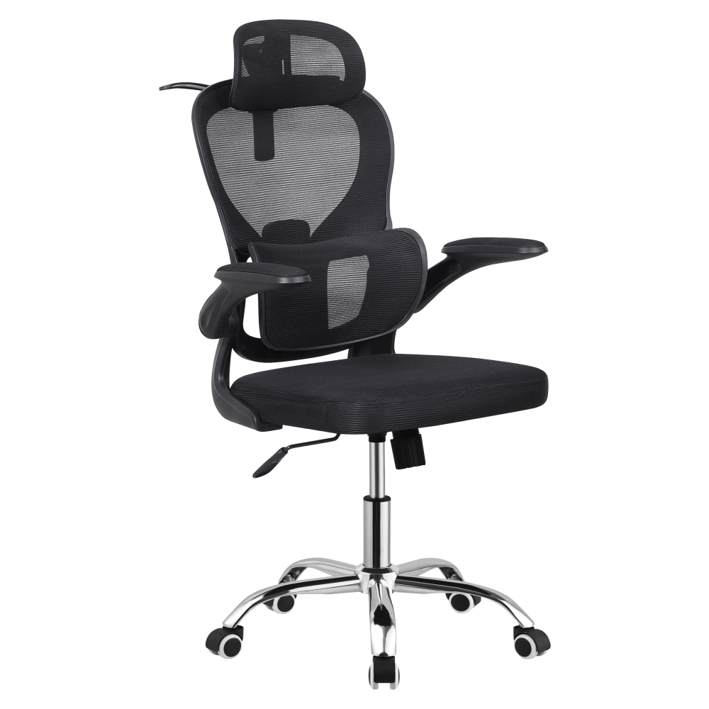Fotoliu de birou, negru/crom, portanta 150 kg, GILON — imaginea 2