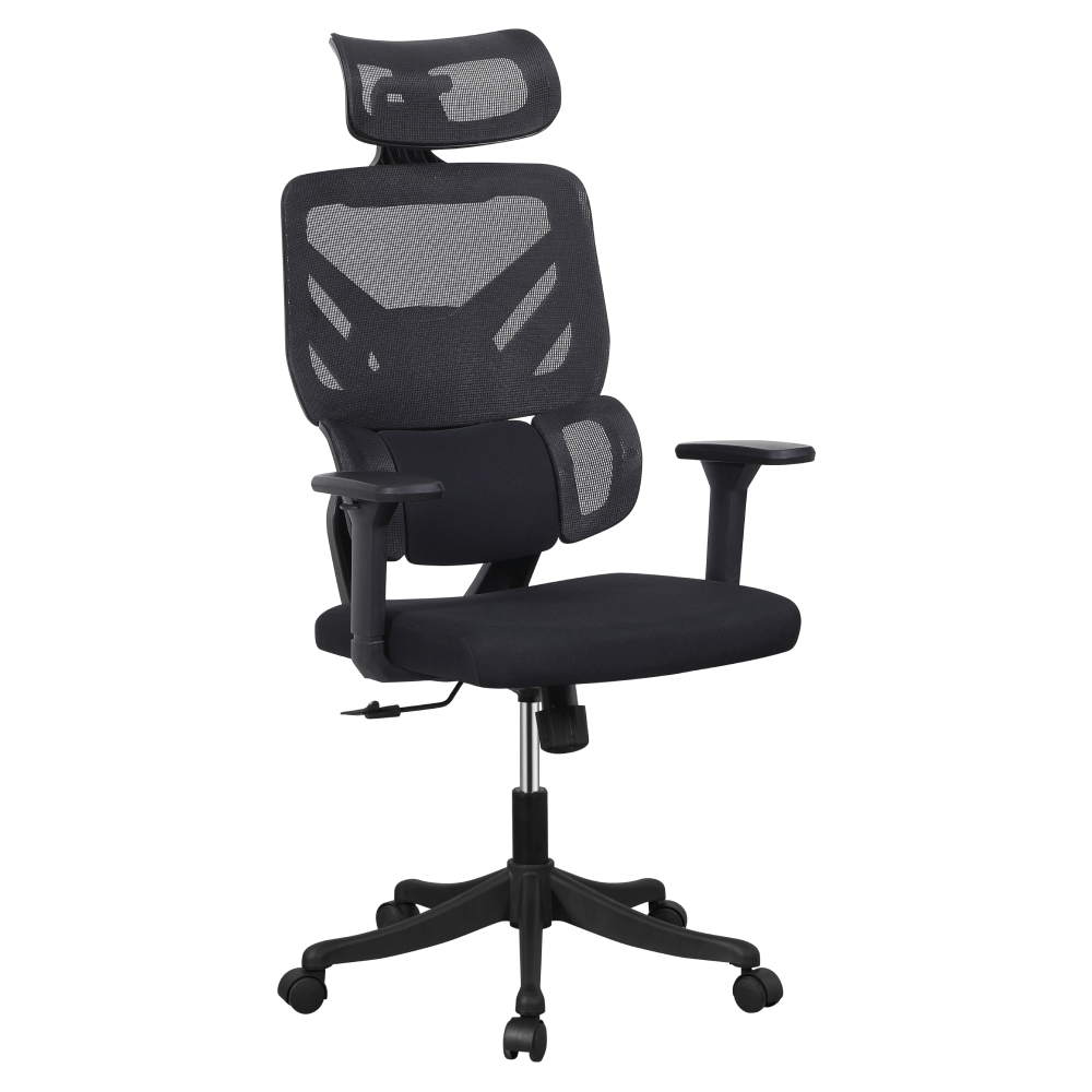 Scaun de birou, negru/rosu, portanta 150 kg, JANIK — imaginea 2