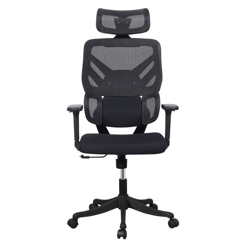 Scaun de birou, negru/rosu, portanta 150 kg, JANIK — imaginea 3
