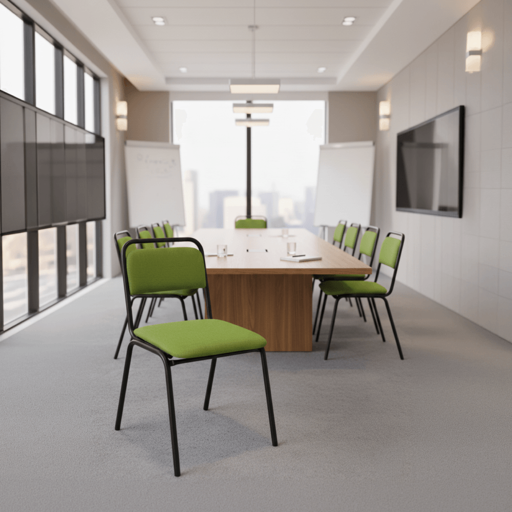 Scaun de sedinta, stivuibil, verde, VISITOR — imaginea 5