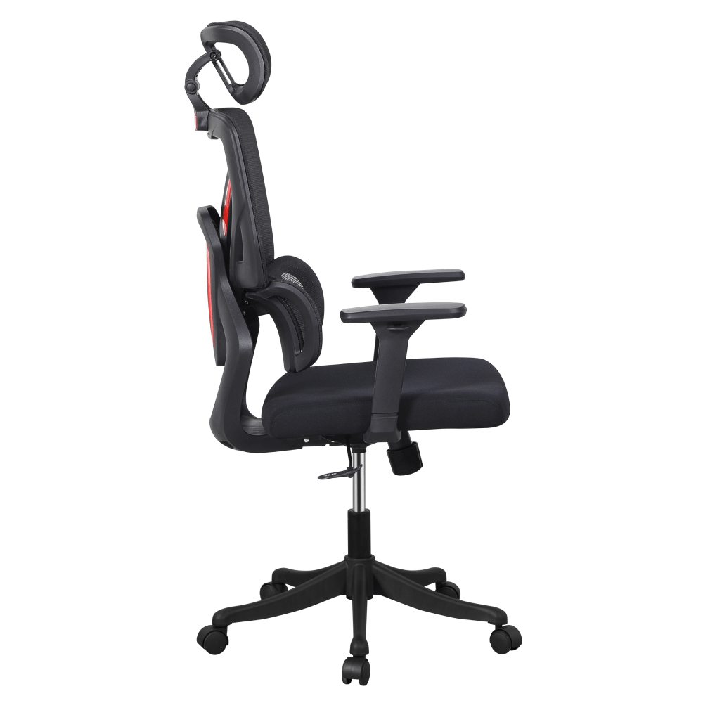 Scaun de birou, negru/rosu, portanta 150 kg, JANIK — imaginea 4