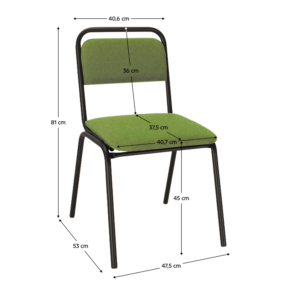 Scaun de sedinta, stivuibil, verde, VISITOR — imaginea 6