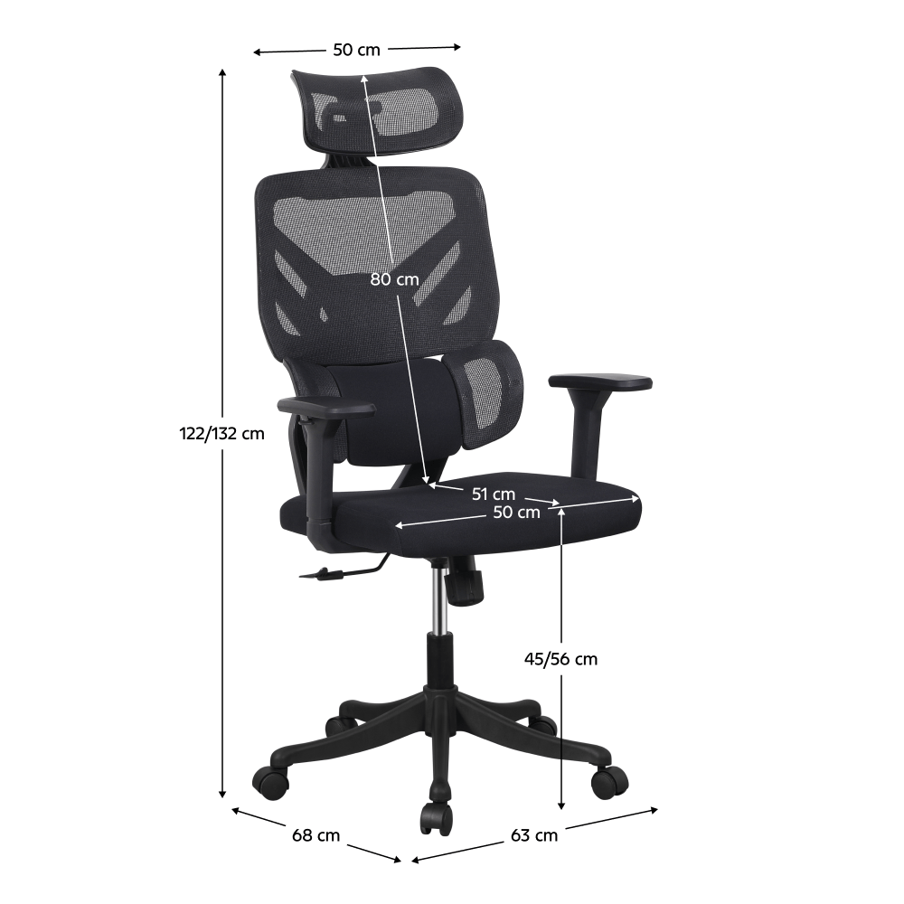 Scaun de birou, negru/rosu, portanta 150 kg, JANIK — imaginea 11