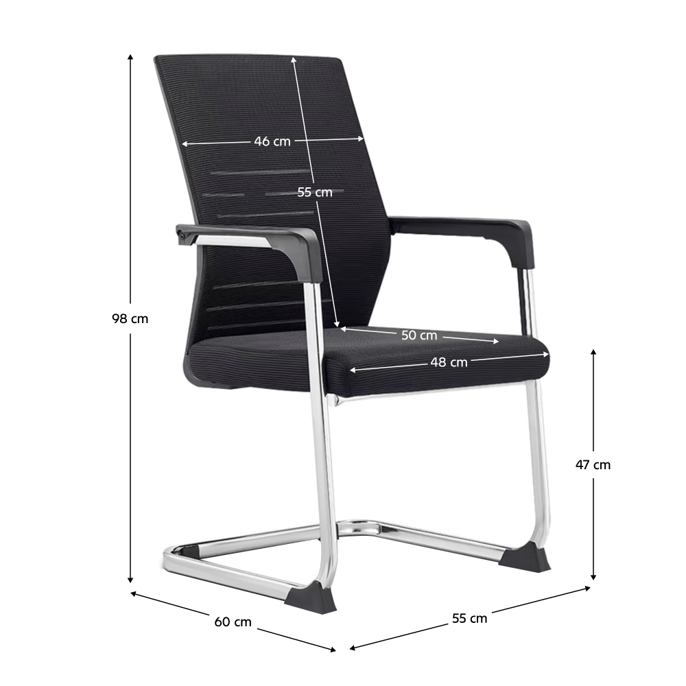 Scaun de conferinta, negru/crom, SALMAN NEW — imaginea 2