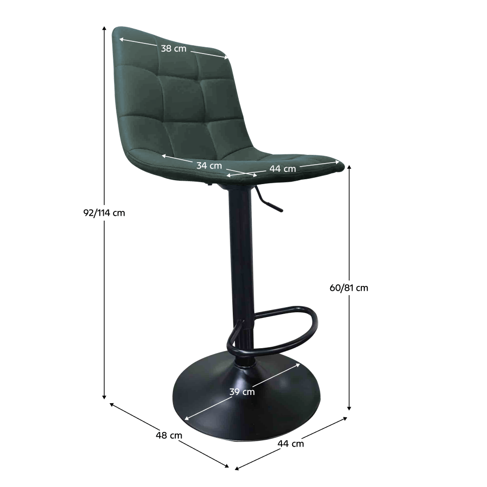 Scaun de bar, verde/negru, LAHELA NEW — imaginea 2