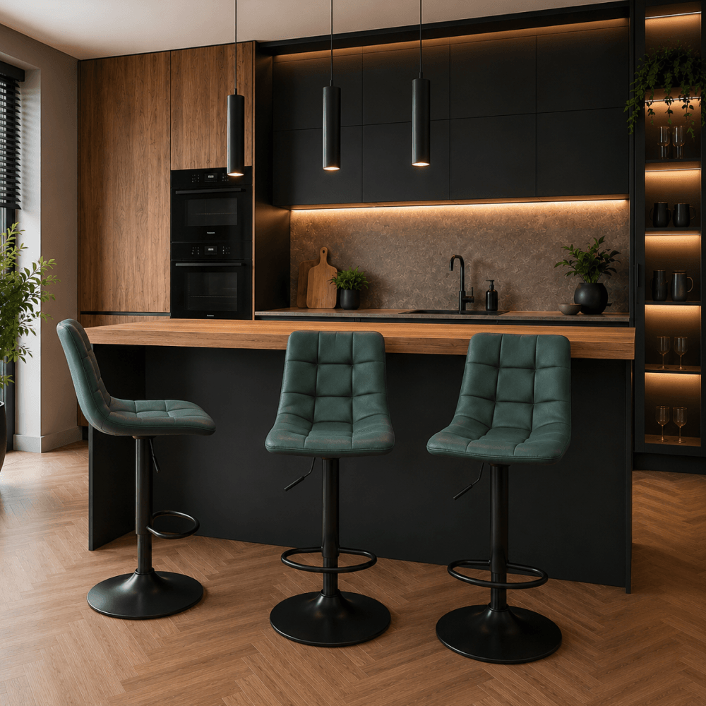 Scaun de bar, verde/negru, LAHELA NEW — imaginea 7