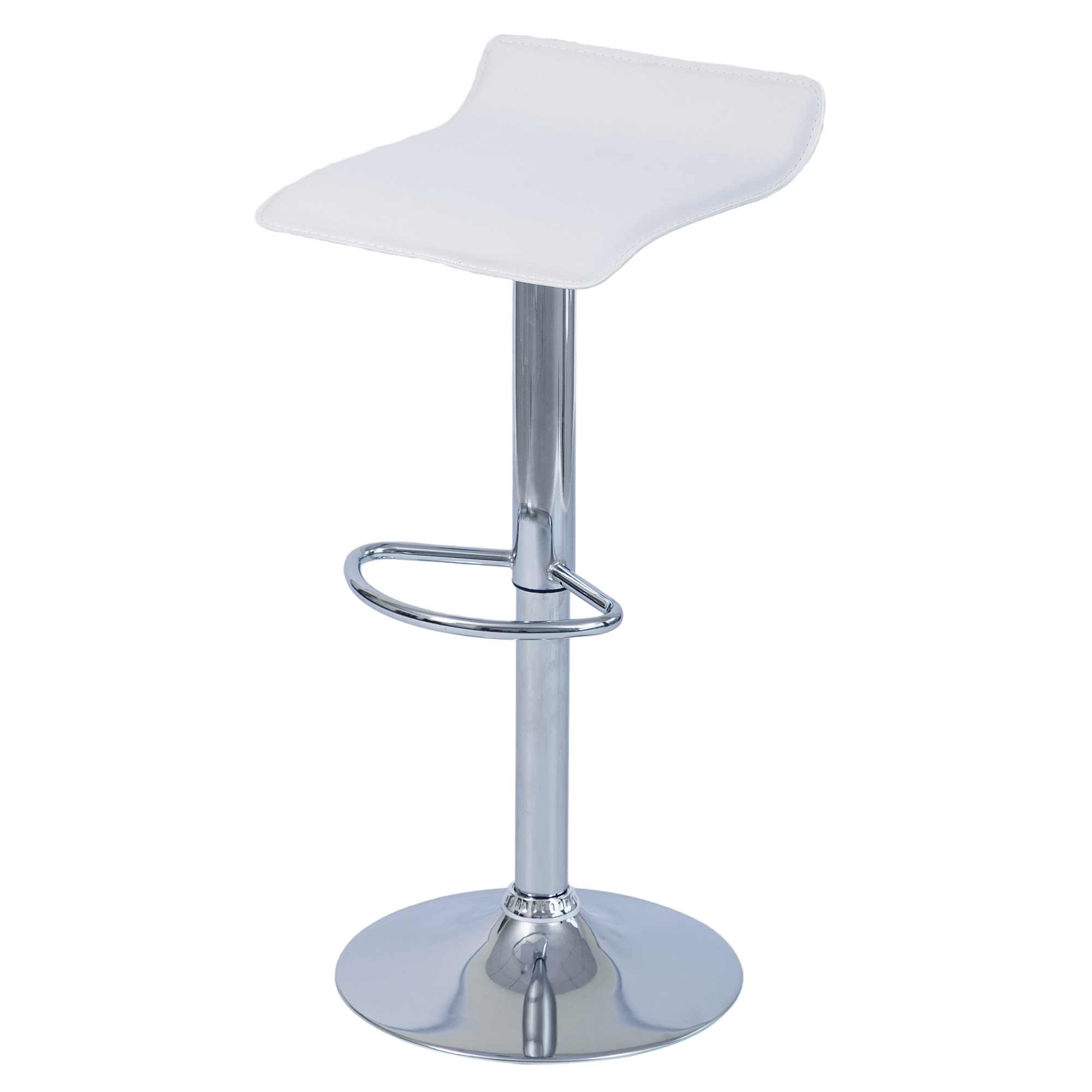 Scaun de bar, piele ecologica alb/crom LARIA 2 NEW — imaginea 3
