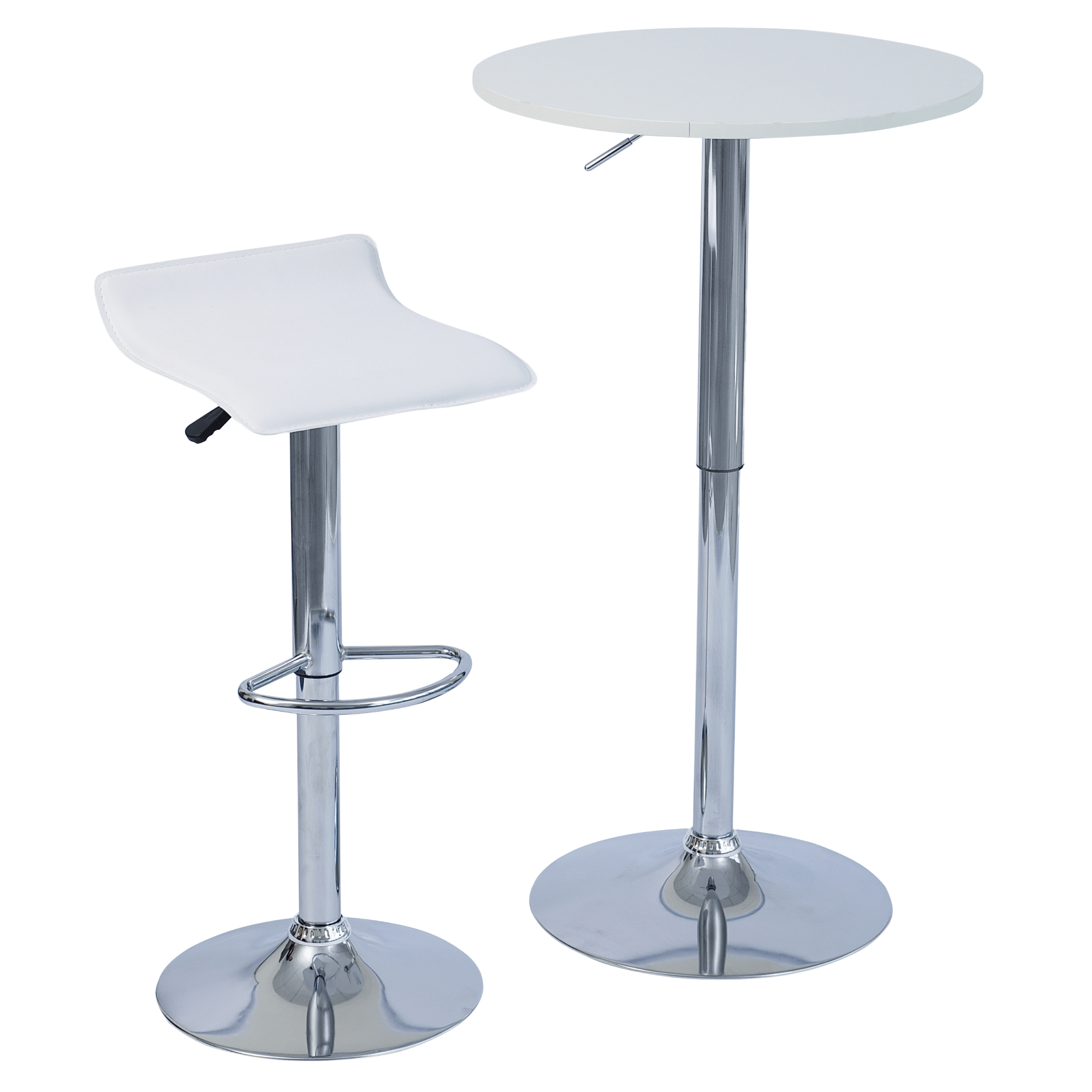 Scaun de bar, piele ecologica alb/crom LARIA 2 NEW — imaginea 4