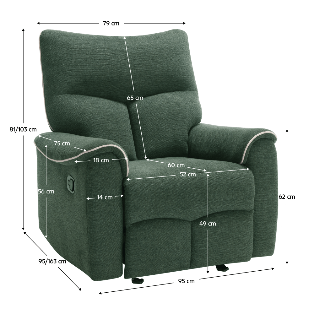 Fotoliu relaxant, verde/bej, NADER — imaginea 5