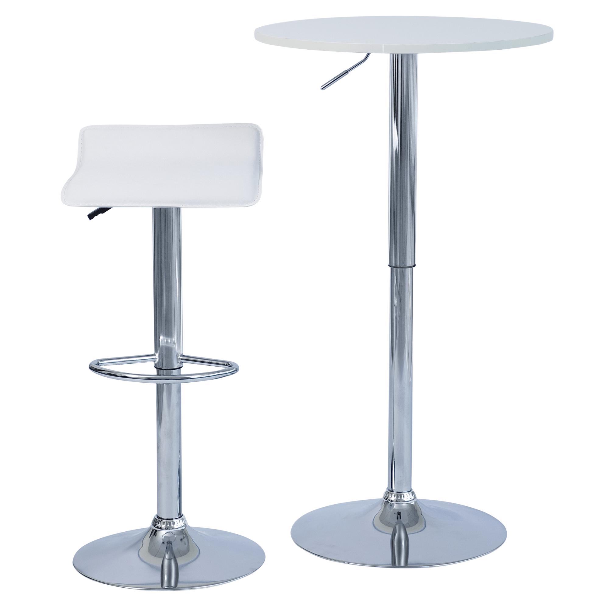 Scaun de bar, piele ecologica alb/crom LARIA 2 NEW — imaginea 5