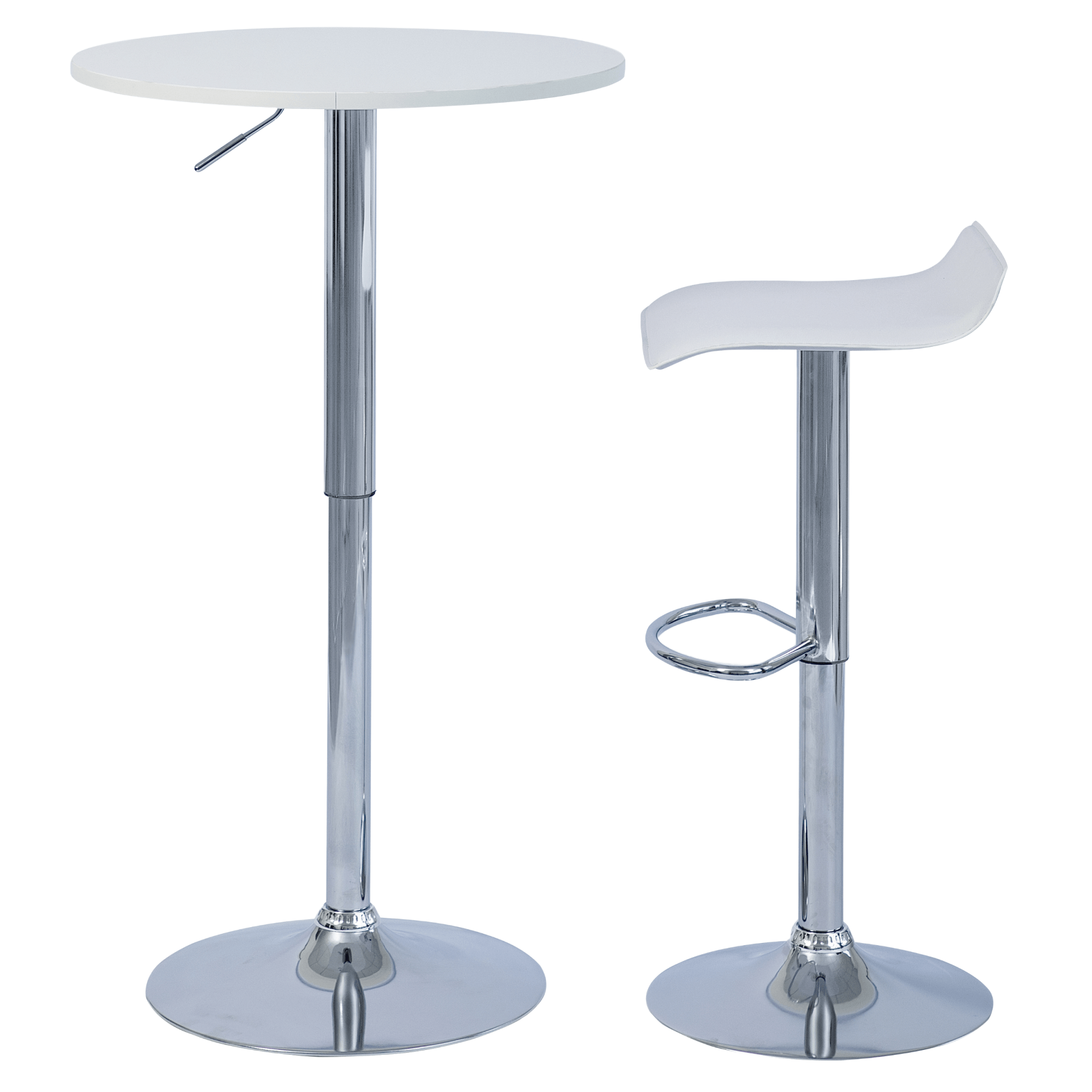 Scaun de bar, piele ecologica alb/crom LARIA 2 NEW — imaginea 6