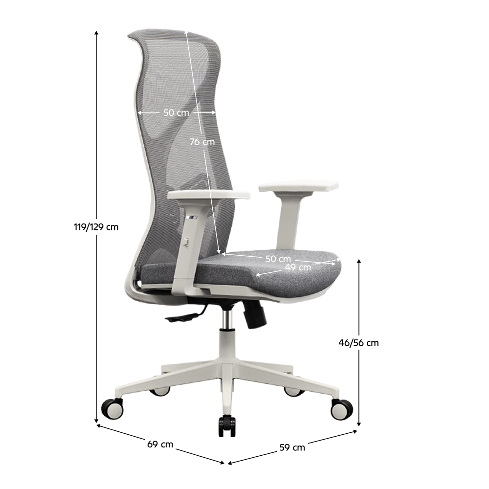 Fotoliu de birou, gri/gri deschis, portanta 150 kg, ARADIO — imaginea 9