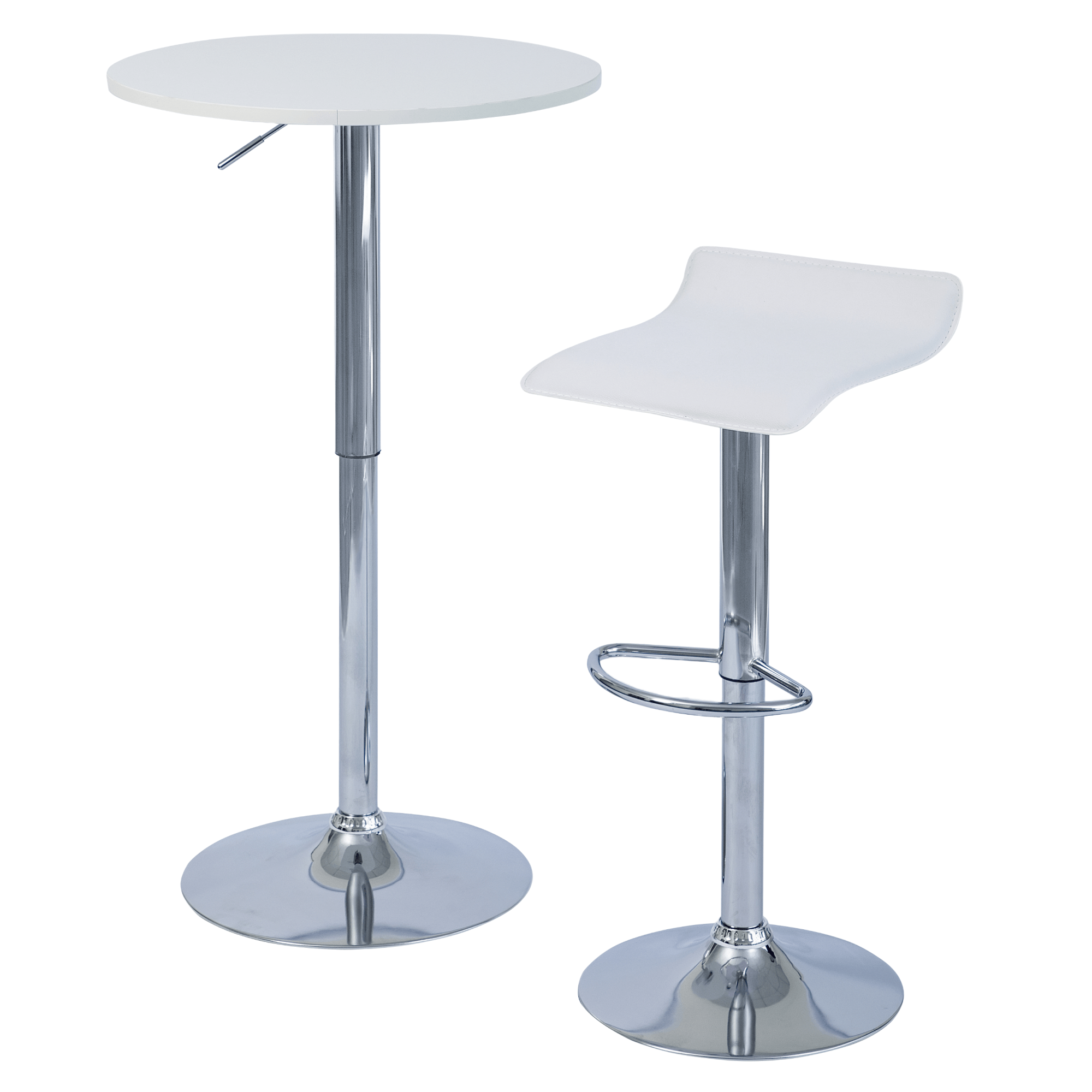 Scaun de bar, piele ecologica alb/crom LARIA 2 NEW — imaginea 7