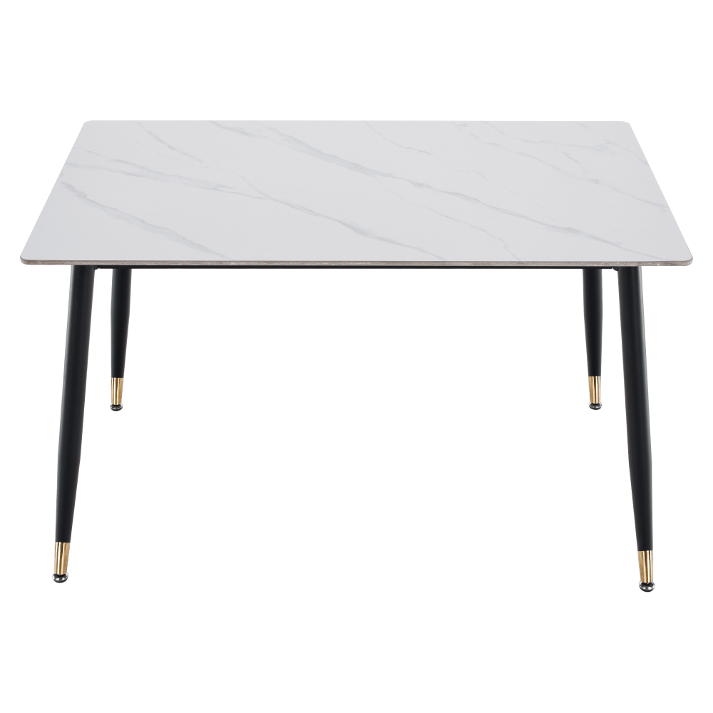 Masa de sufragerie, marmura alba/neagra/aur, 121x71 cm, FLORENC TIP 1 — imaginea 2