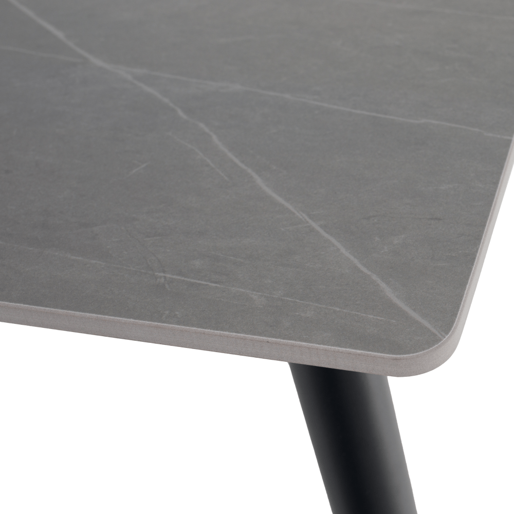 Masa de sufragerie, gri marmura/neagra/aur, 121x71 cm, FLORENC TIP 1 — imaginea 2