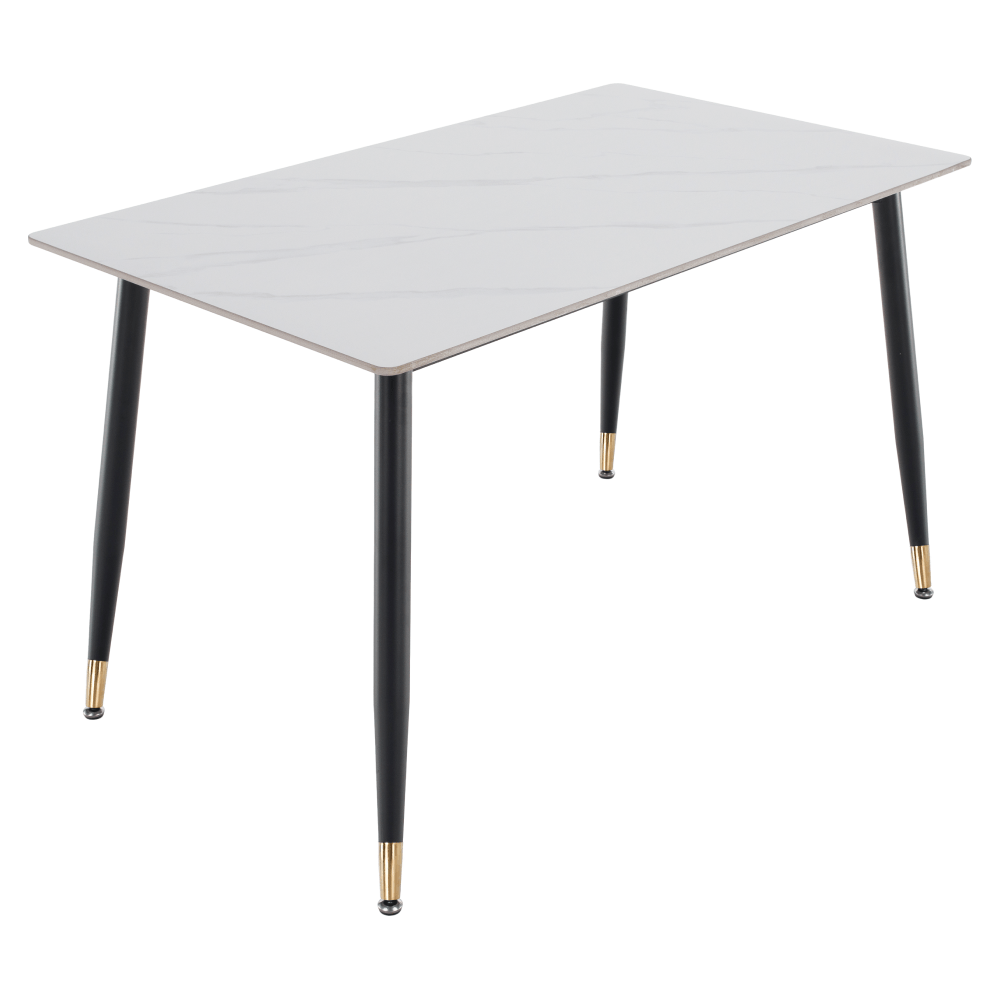 Masa de sufragerie, marmura alba/neagra/aur, 121x71 cm, FLORENC TIP 1 — imaginea 3