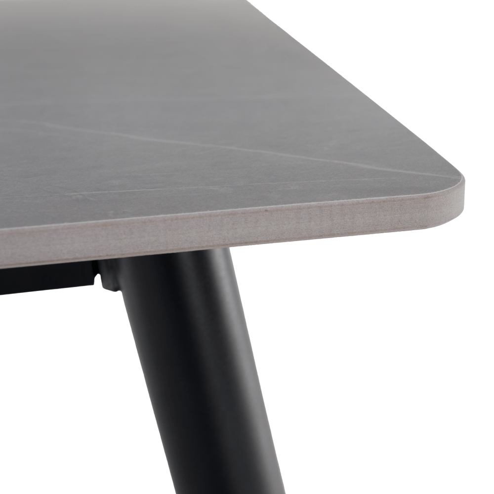 Masa de sufragerie, gri marmura/neagra/aur, 121x71 cm, FLORENC TIP 1 — imaginea 3