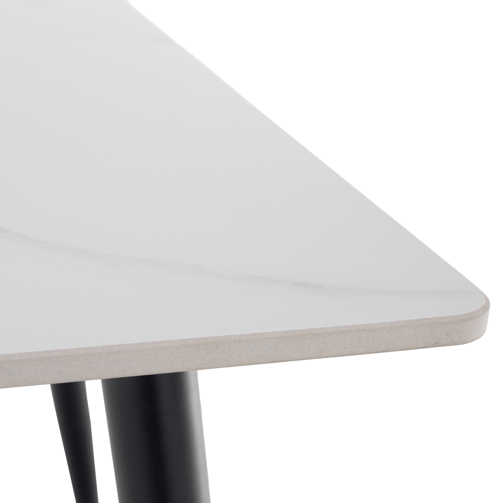 Masa de sufragerie, marmura alba/neagra/aur, 121x71 cm, FLORENC TIP 1 — imaginea 8