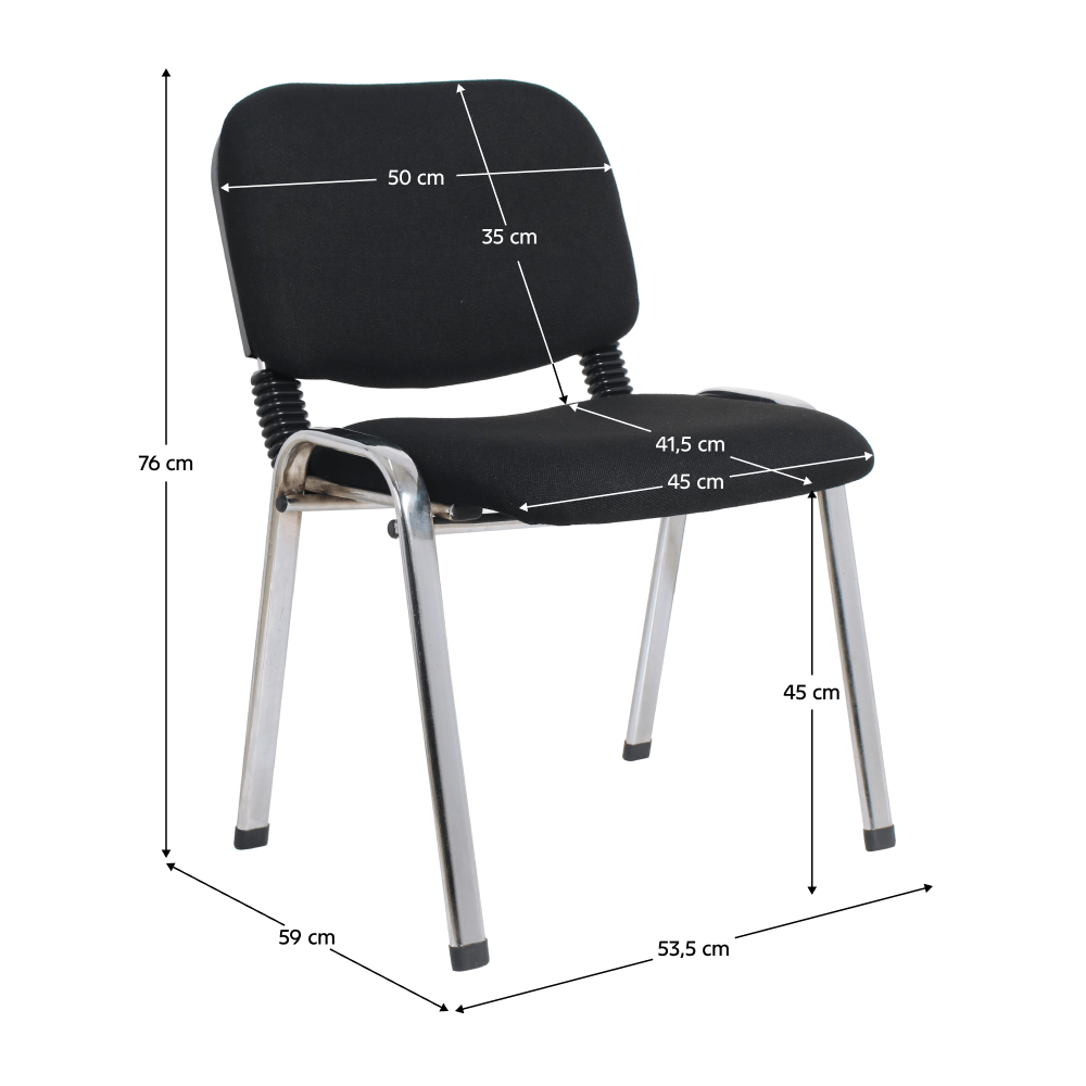 Scaun de birou, negru/crom, ISO CHROM — imaginea 9