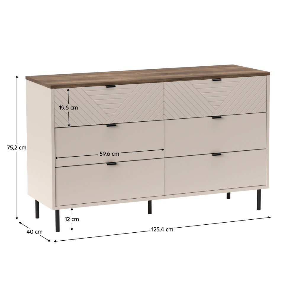 Comoda, casmir/stejar castello, EYCO 6S — imaginea 2
