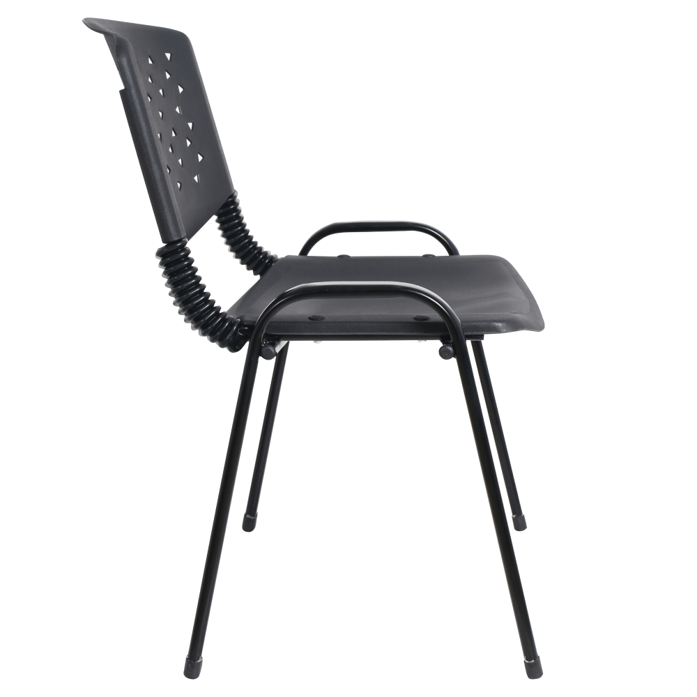 Scaun de conferinte, stivuibil, negru, EFISIO — imaginea 10