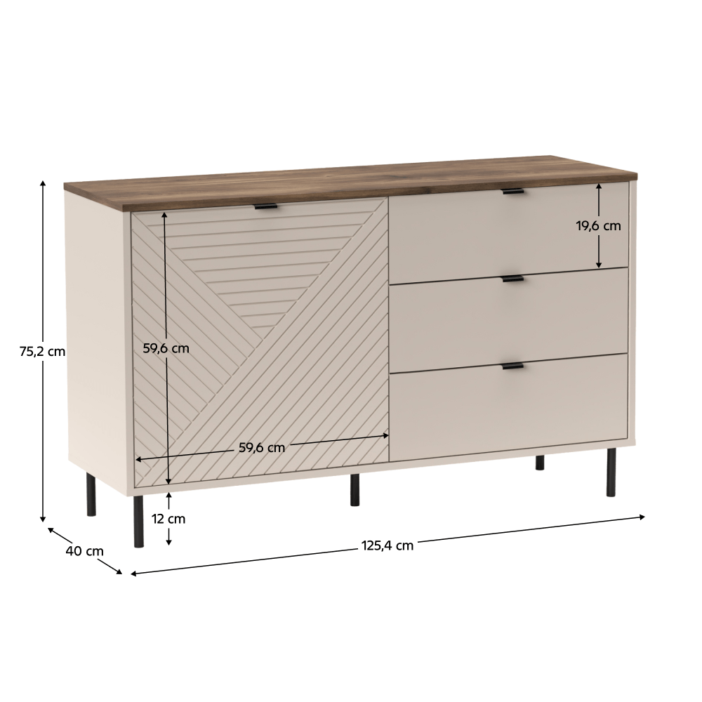 Comoda, casmir/stejar castello, EYCO 1D3S — imaginea 2
