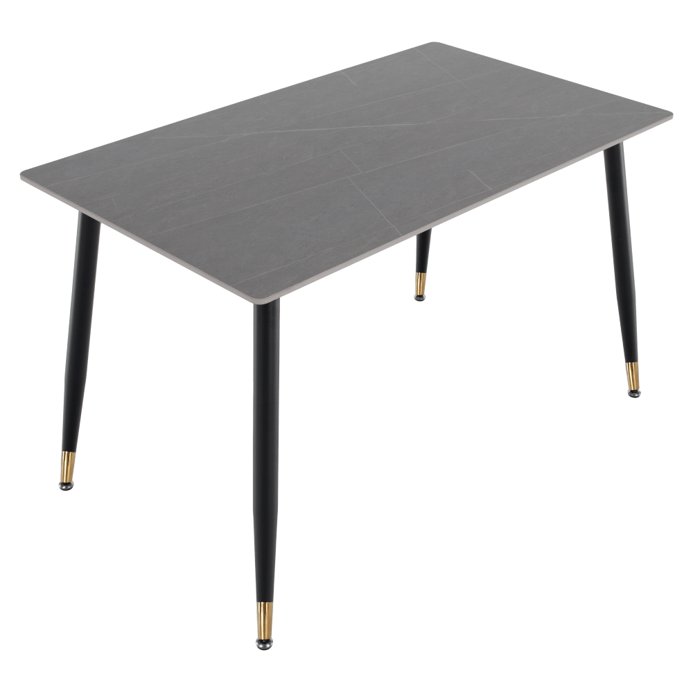 Masa de sufragerie, gri marmura/neagra/aur, 121x71 cm, FLORENC TIP 1 — imaginea 13