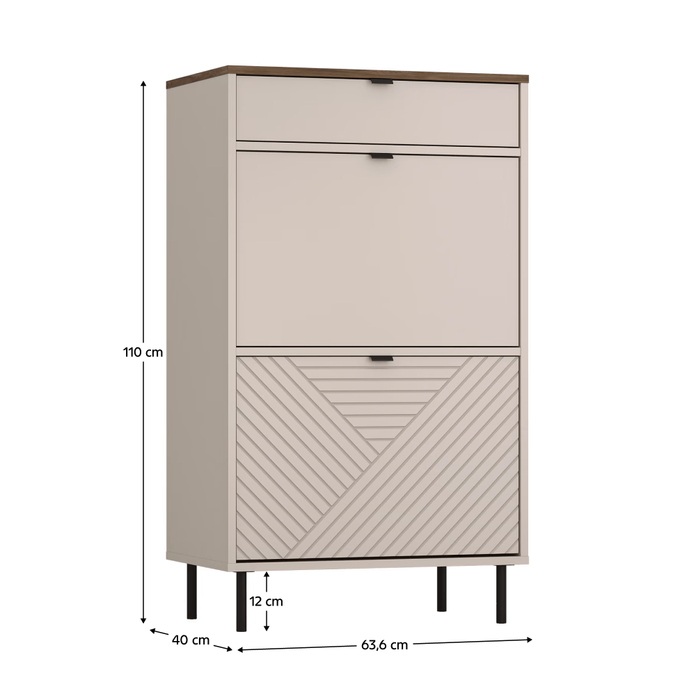 Comoda, casmir/stejar castello, EYCO 2D1S — imaginea 3
