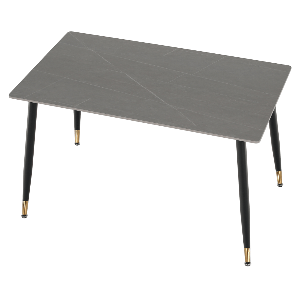 Masa de sufragerie, gri marmura/neagra/aur, 121x71 cm, FLORENC TIP 1 — imaginea 15