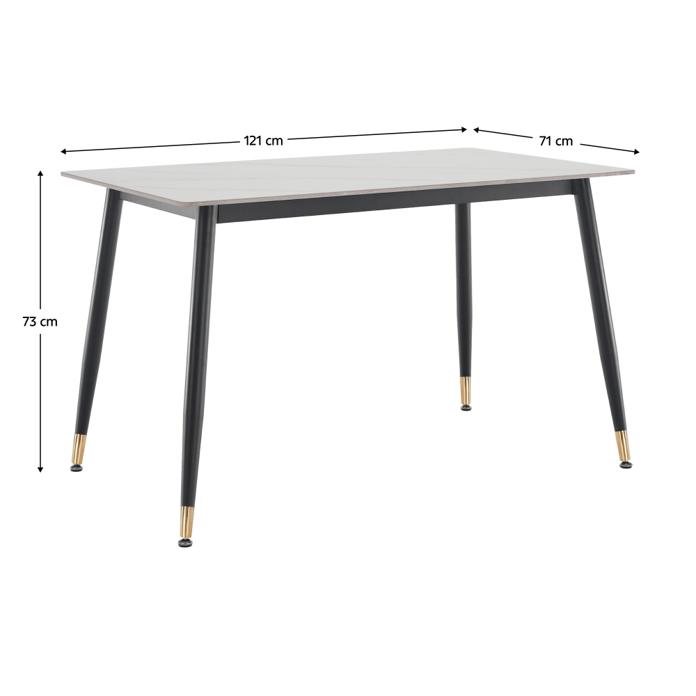 Masa de sufragerie, marmura alba/neagra/aur, 121x71 cm, FLORENC TIP 1 — imaginea 15