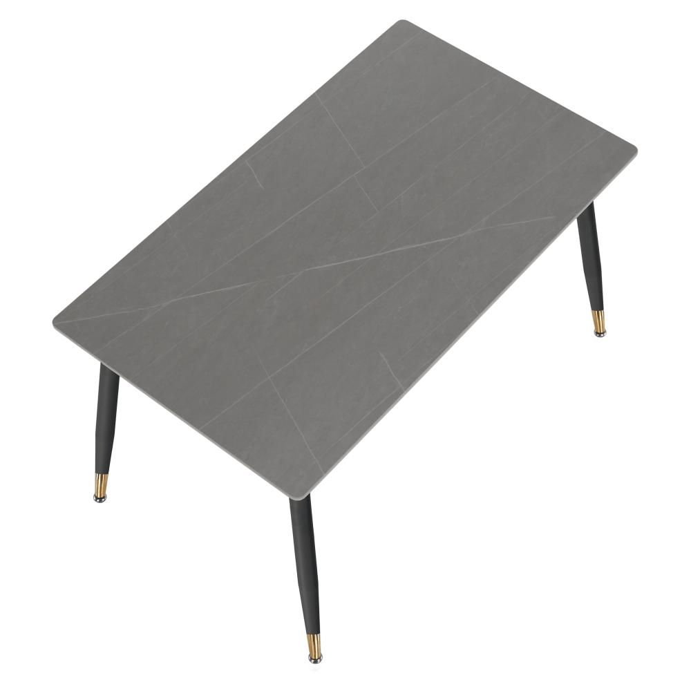 Masa de sufragerie, gri marmura/neagra/aur, 121x71 cm, FLORENC TIP 1 — imaginea 16